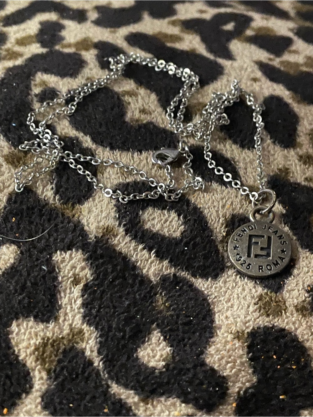 Fendi Silver-Tone Logo Pendant Necklace - Picture 4 of 4